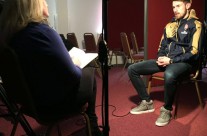 Sue interviewing Aaron Ramsey
